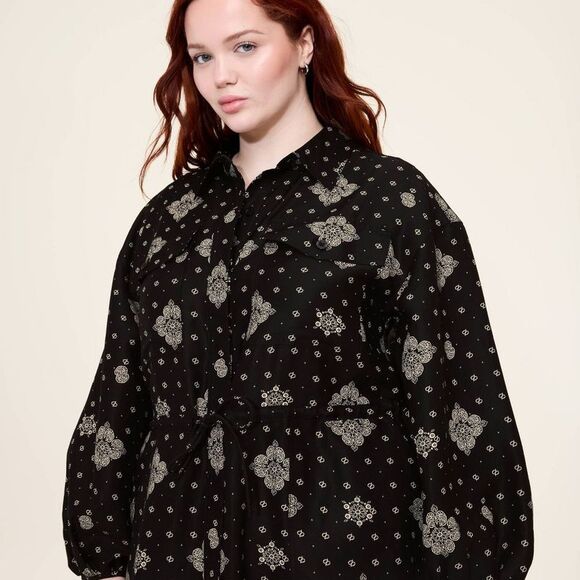Woolrich Black Paisley Print Dress - Picture 4 of 4